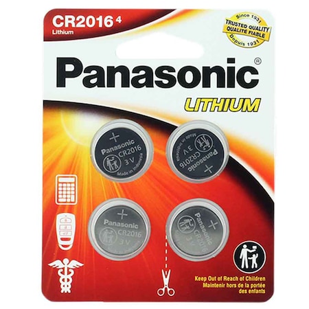 Panasonic Panasonic Battery - CR2016 - 3 V DC - 4 / Pack CR2016PA/4BL